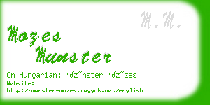 mozes munster business card